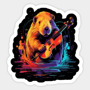 Nutria Playing Violin Sticker